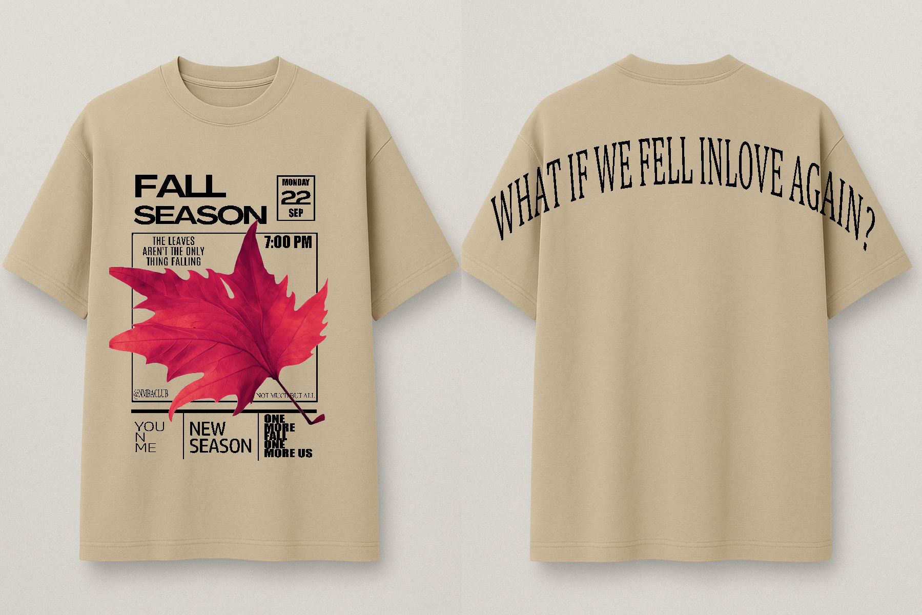 NMBA Club Oversized Tee - Fall Drop 01 (Beige)