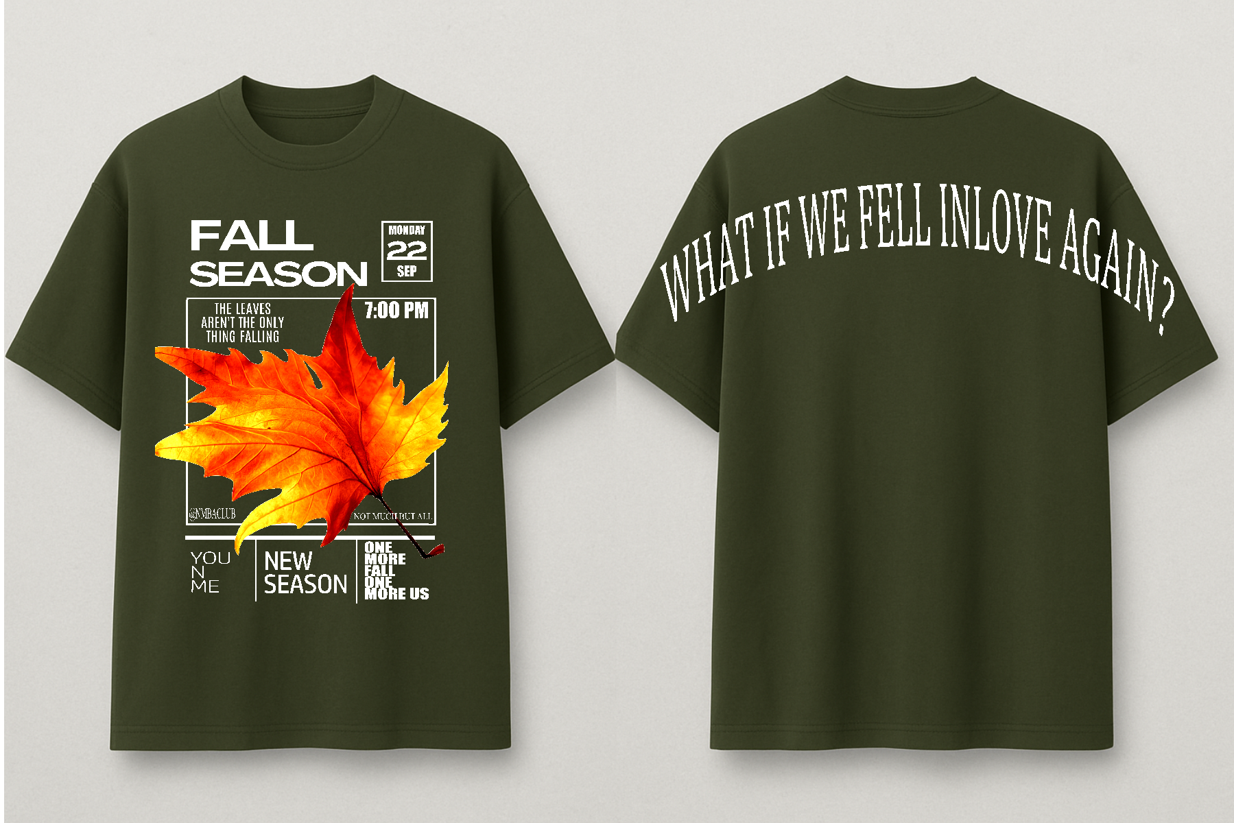 NMBA Club Oversized Tee - Fall Drop 01 (Olive)